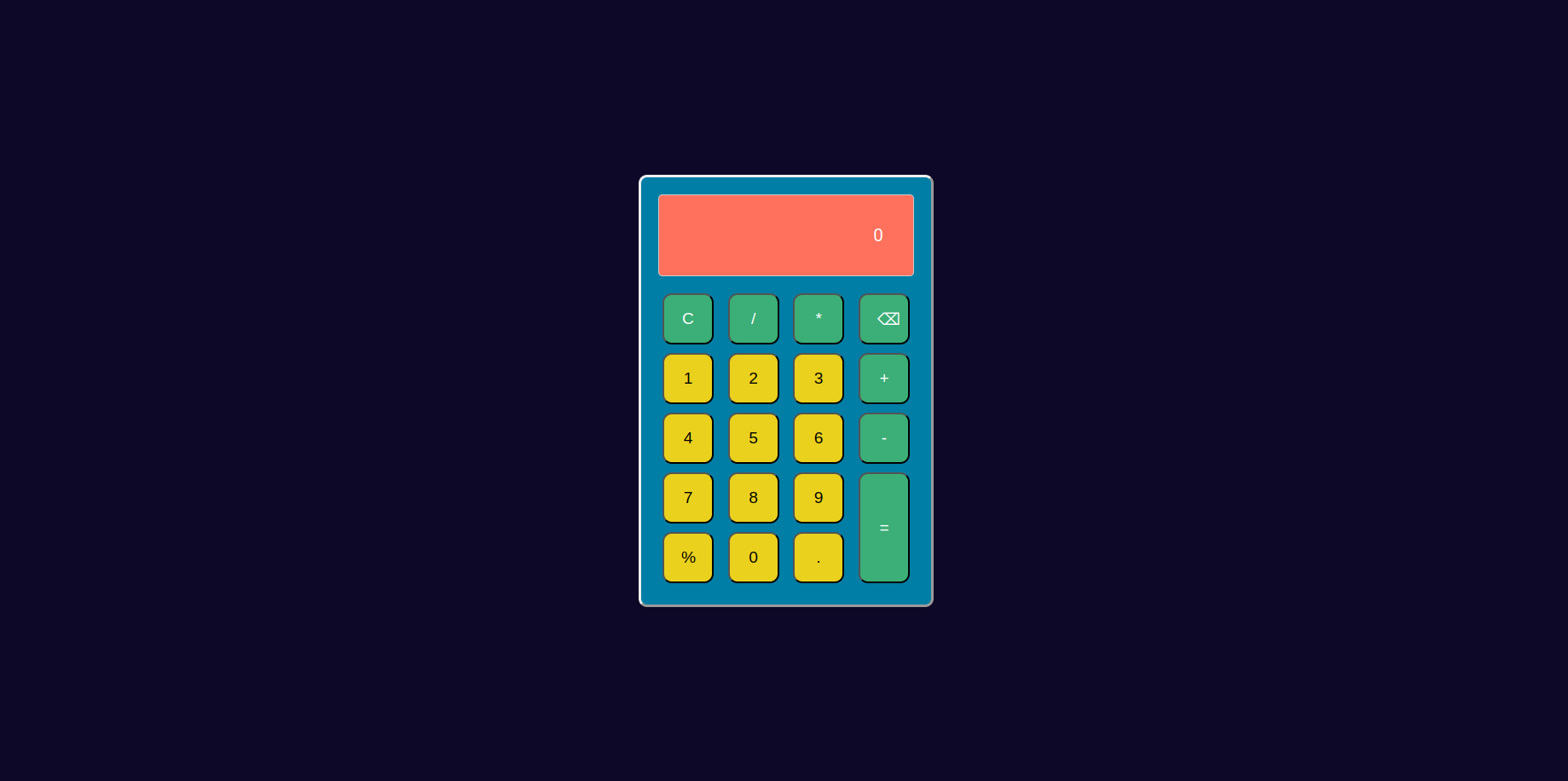 Screenshot of Calculator project