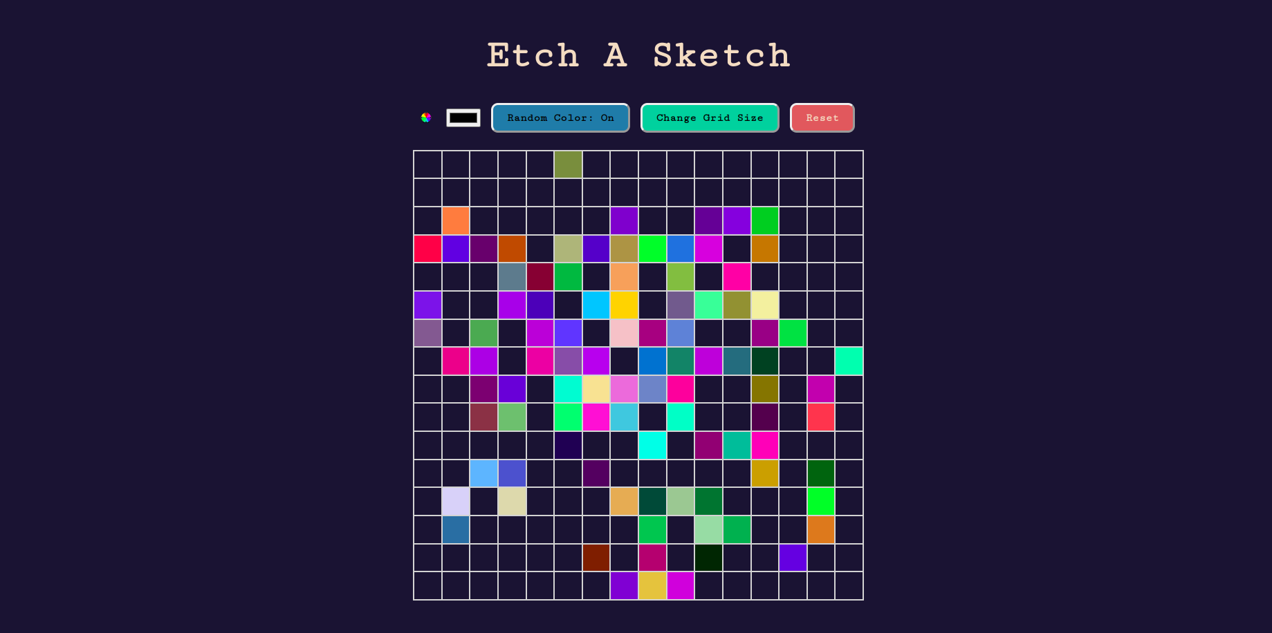 Screenshot of Etch A Sketch project