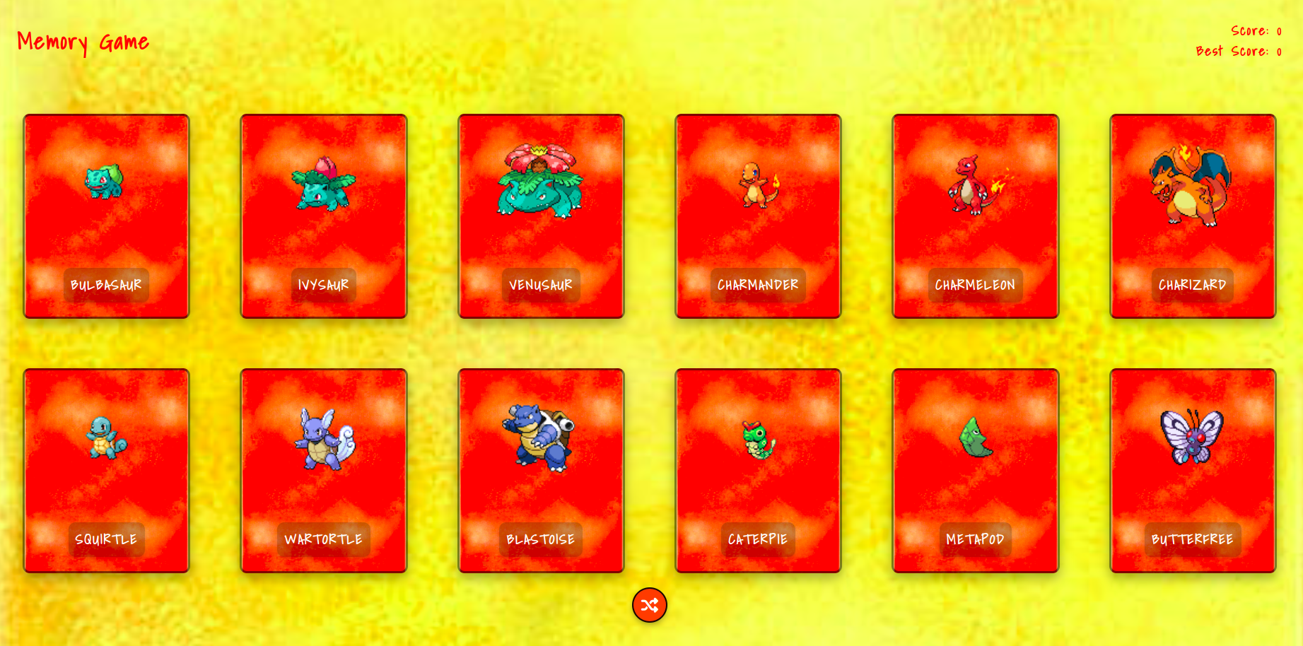 Screenshot of memory card project